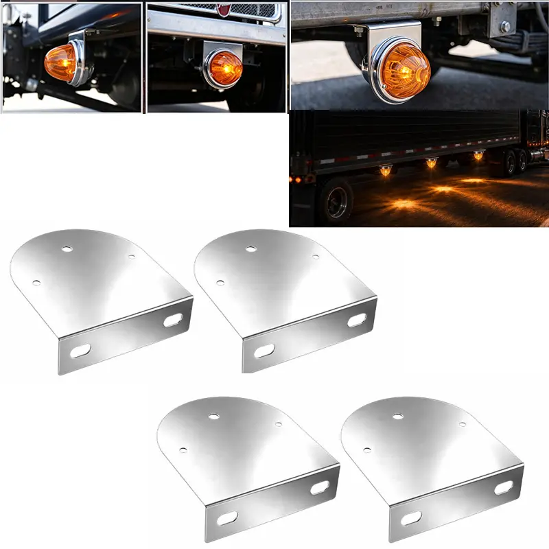 2/4Pcs 304 Stainless Steel L-Shape Brackets with Pre-Drilled Holes, Universal Mount Hardware for Car Truck Underglow, Automotive Body Frame Accessories