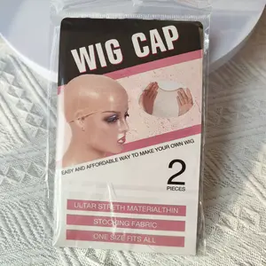 Wig Cap, 2 Pieces Invisible and Sheer Breathable Ultra-thin Stretchy Stocking Caps for Lace Front Wigs