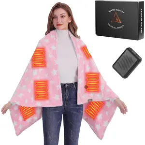 Heated Blanket, Cordless Portable Heated Throw Blanket, Battery Operated Heating Blanket with Rechargeable 20000mAh Power Bank, 59" x 35.5" Electric Heated