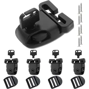 4 Sets Spa Hot Tub Cover Clips Latch Replacement Kit Clip Lock for Cover Straps with Keys and Hardwares Accessories