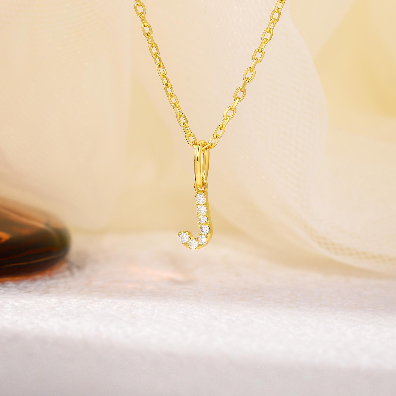 【#P68】 UCCIYO 18K Gold-Plated Minimalist Letter Pendant with Lab-Grown Moissanite S925 Sterling Silver Moissanite Pendant Necklace for Women Men Hip Hop Jewelry Gift