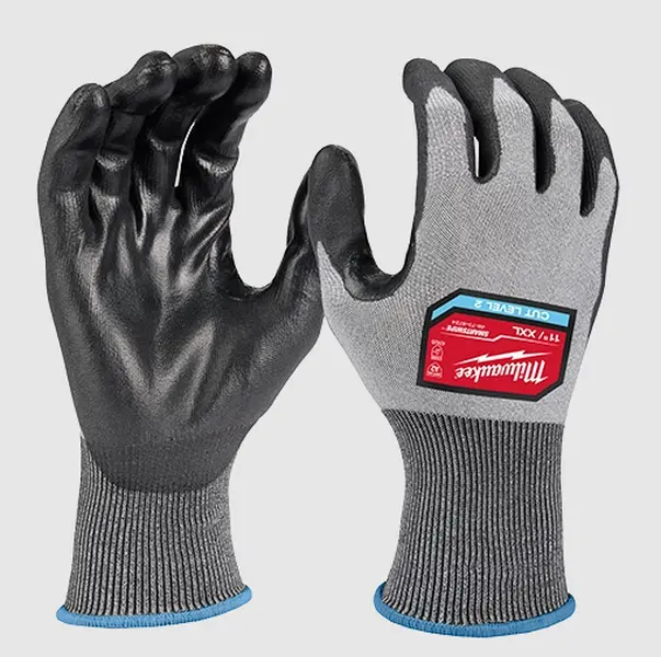 Milwaukee 48-73-8724B Touchscreen Work Gloves, XXL Size, 12-Pair Pack, Cut Level 2, High Dexterity, Polyurethane Dipped