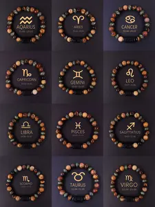 Zodiac Sign Bracelet, Fashionable Handmade Beaded Bracelet for Women & Men, Bracelet for Couples, Trendy All-match & Exquisite Jewelry for Birthday Gift, Companion Bracelet