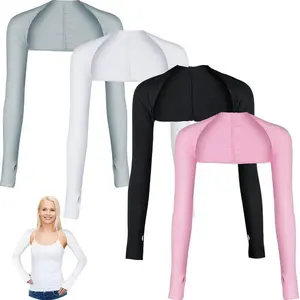 4/6 Pieces UV Protection Cooling Arm Sleeves Set for Golf Running Cycling Ice Silk Compression Sun Shield Summer Sports Wear