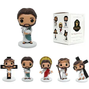 Jesus Figurine Cute Mini Christian Desk Decor & Religious Gift Decoration (5 Styles)