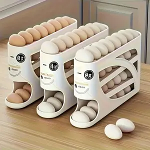 Refrigerator Egg Rack, Rolling Filling Automatic Sliding, Save Labor And Space, Multi-layer Oblique Automatic Egg Roller, Large Capacity Stackable Egg Storage Organization, Kitchen Refrigerator Egg Storage Box, Good Helper At Home, 1 pc