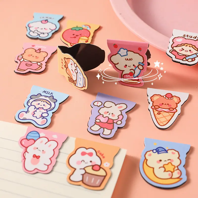 【6pcs】Simple & efficient: Compact magnetic bookmarks for your daily reads