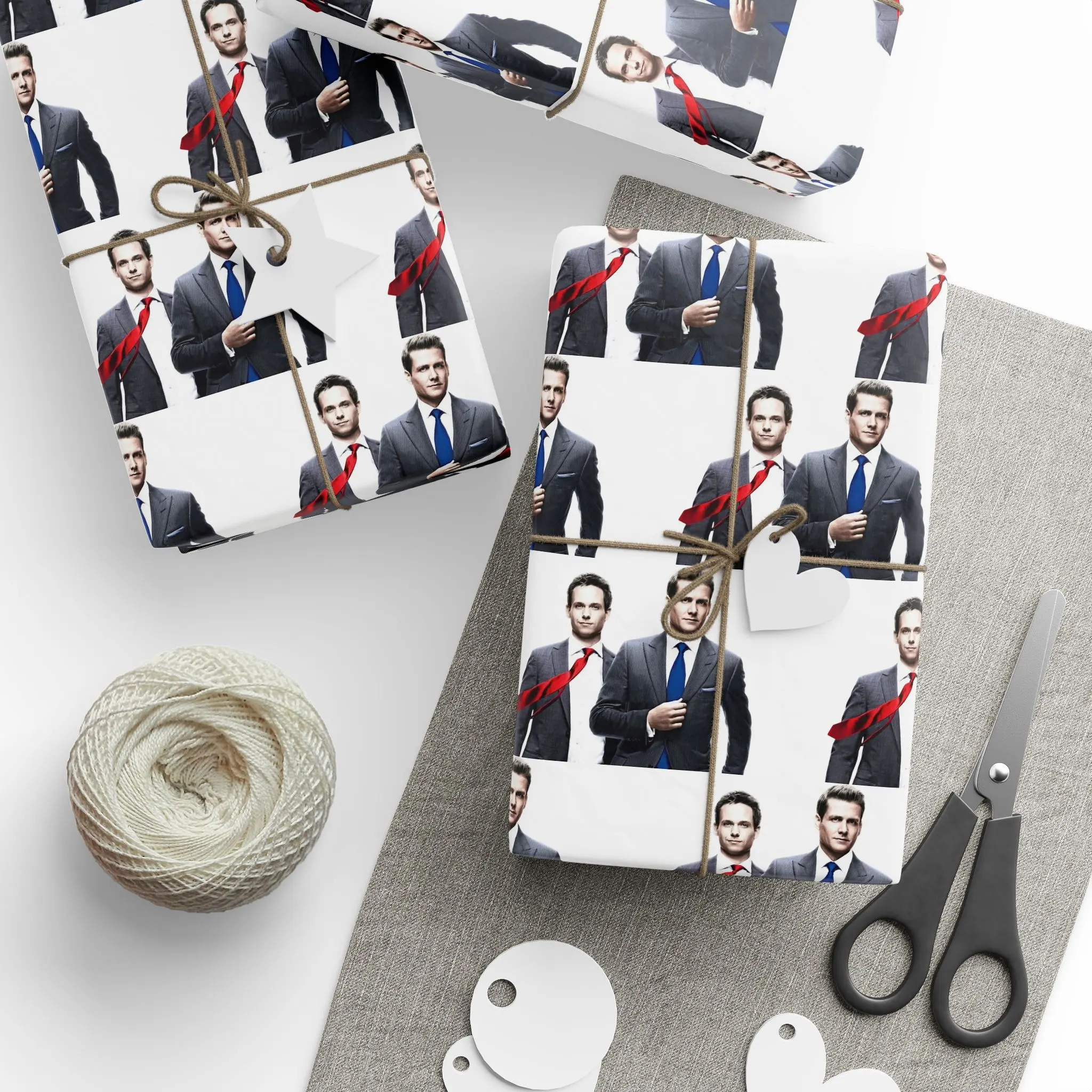 Business Events Wrapping Papers, Harvey Specter Mike Ross Suits Professional Themed Gift Wrap, Corporate Gifting, Office Parties, Holiday