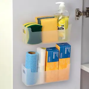 PrimPick Kitchen Cabinet Door Organizer,Adhesive Mount Inside Cabinet Door Storage,Under Sink Door Storage Shelf for Kitchen,Bathroom,Office,Garage,Craft Room,Bathroom Organizing Accessories