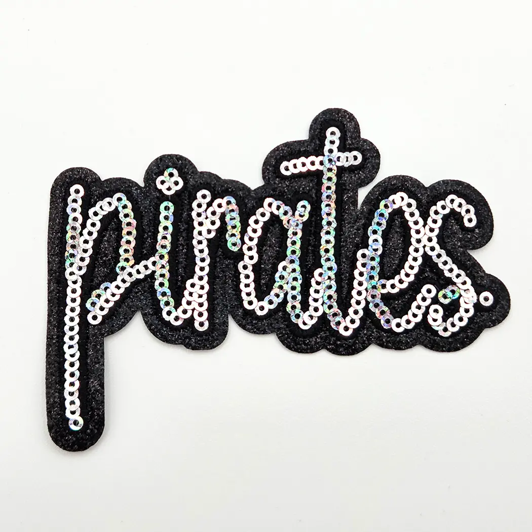 Pirates Silver Sequin HAT/POCKET Patch