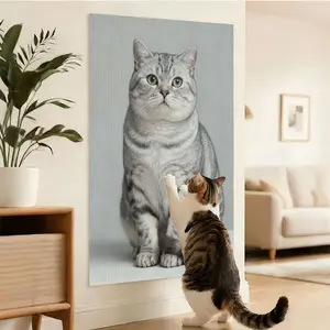 Self Adhesive Cat Scratching Mat for Sofa Protection, Cat Scratch Pad for Couch Furniture and Wall Mounted Use, No Drill Installation Cat Scratching Board, Indoor Claw Grinding and Climbing Mat for Cats, Renter Friendly Cat Toy