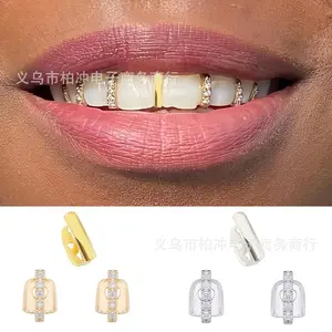 Teeth Gap Three-Piece Set New Combination Teeth DIY Hip-Hop HIPHOP Real Gold Teeth Grills