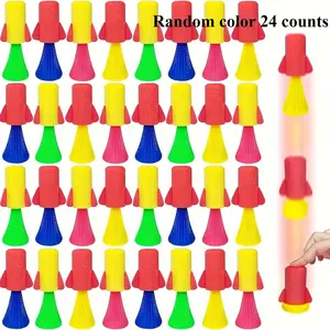 24pcs Launch Rocket Toys Set, Stress Relief Toy, Jumping Rocket Launcher, Boys & Girls Playthings, Classroom Rewards, Birthday Gifts