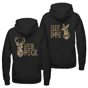 Her Buck His Doe Couple Hoodie Casual Classic
