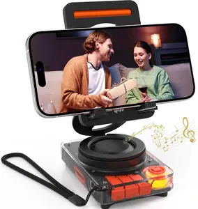 Wireless Audio Bluetooth Speaker, Portable, Anti-Slip Base HD Surround Sound, Speaker with TF Card Slot, Foldable for Tablet iPhone Android, Speaker Bluetooth Wireless with Cell Phone Stand, Cool and Unique Design, Gifts for Men Women