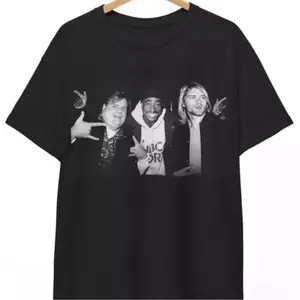 Kurt Coba!n Tupac Shakur and Chr!s Farley partying Shirt, Kurt Cobain fun Shirt, Vintage graphic T-Shirt