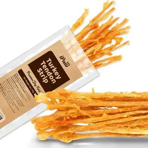 iPaw Turkey Tendons for Dogs, Turkey 100% Sourced from USA, Hypoallergenic, All Natural Human Grade Puppy Chew, Dog Treats for Signature Series, Rawhide Alternative, 1 Unit\/Pack Strip (Large)