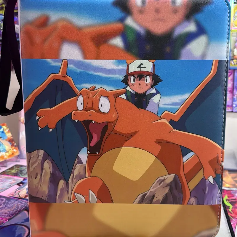 Ash and Charizard CUSTOM Art Board Binder