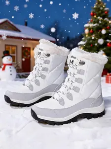 Women's High-Top Winter Snow Boots, Warm Fleece Lined, Windproof Anti-Slip Waterproof, Casual Outdoor Sports Shoes