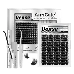 Dense | AiryCute Perfect Density Lashes | Beyond Just "Thick" | Bold Dramatic Look | Ultra-Dense, Waterproof, Long-Lasting, Featherlight Weight for All-Day Comfort | Beginner-Friendly Lashes for a Flawless, Voluminous Look |  Trendy Clusters #SummerVibe