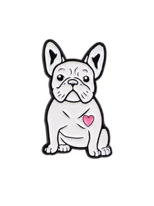Adorable French Bulldog Cartoon Design Pin, Zinc Alloy Brooch, Fashion Accessory, Perfect for Backpacks, Briefcases, and Clothing Accessories