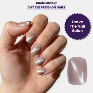 Made Sunday Lucky Girl Press-On Nails | Short Squoval | Cat Eye | Easy To Apply