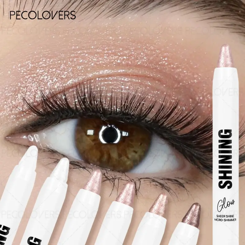 1PC Eyeshadow Pen, Silkworm, Highlighter Pen, Pearlescent, Easy To Blend, Long-lasting Shine, Pearlescent Powder Stick for Day to Night Looks, Multicolor for Light Beige, Foiled Shimmer Eyeshadow