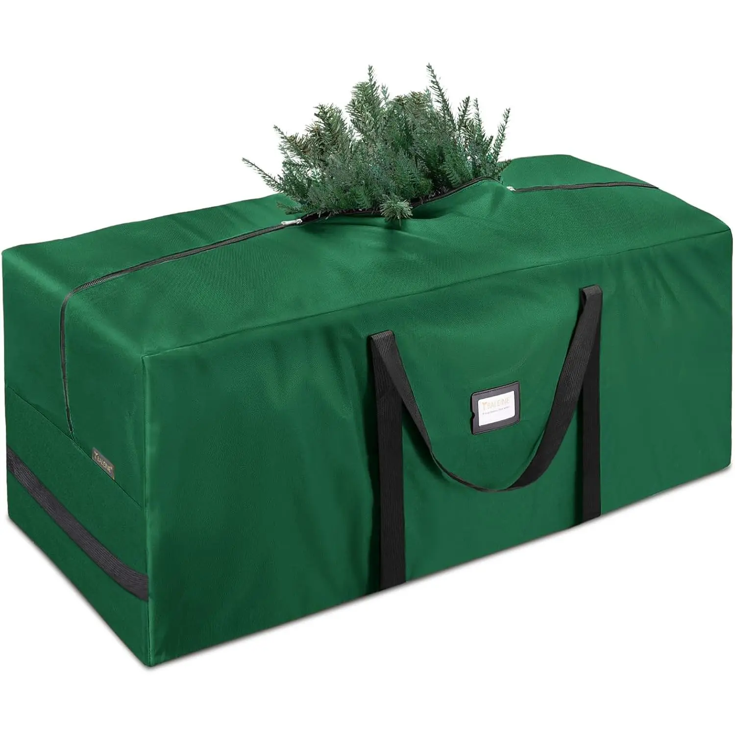 Heavy-Duty Christmas Tree Storage Bag for Christmas Tree Owners, 7.5 ft, 900D Oxford Fabric, 50"x16"x20" Extra-Large Foldable Container, Reinforced Handles, Dual Zippers, Wide Opening, Green Holiday Decoration Protector