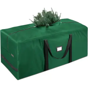 7.5 ft Christmas Tree Storage Bag, Heavy Duty 900D Oxford Fabric with Reinforced Handles and Dual Zippers Wide Opening, Extra Large Storage Container (Green)