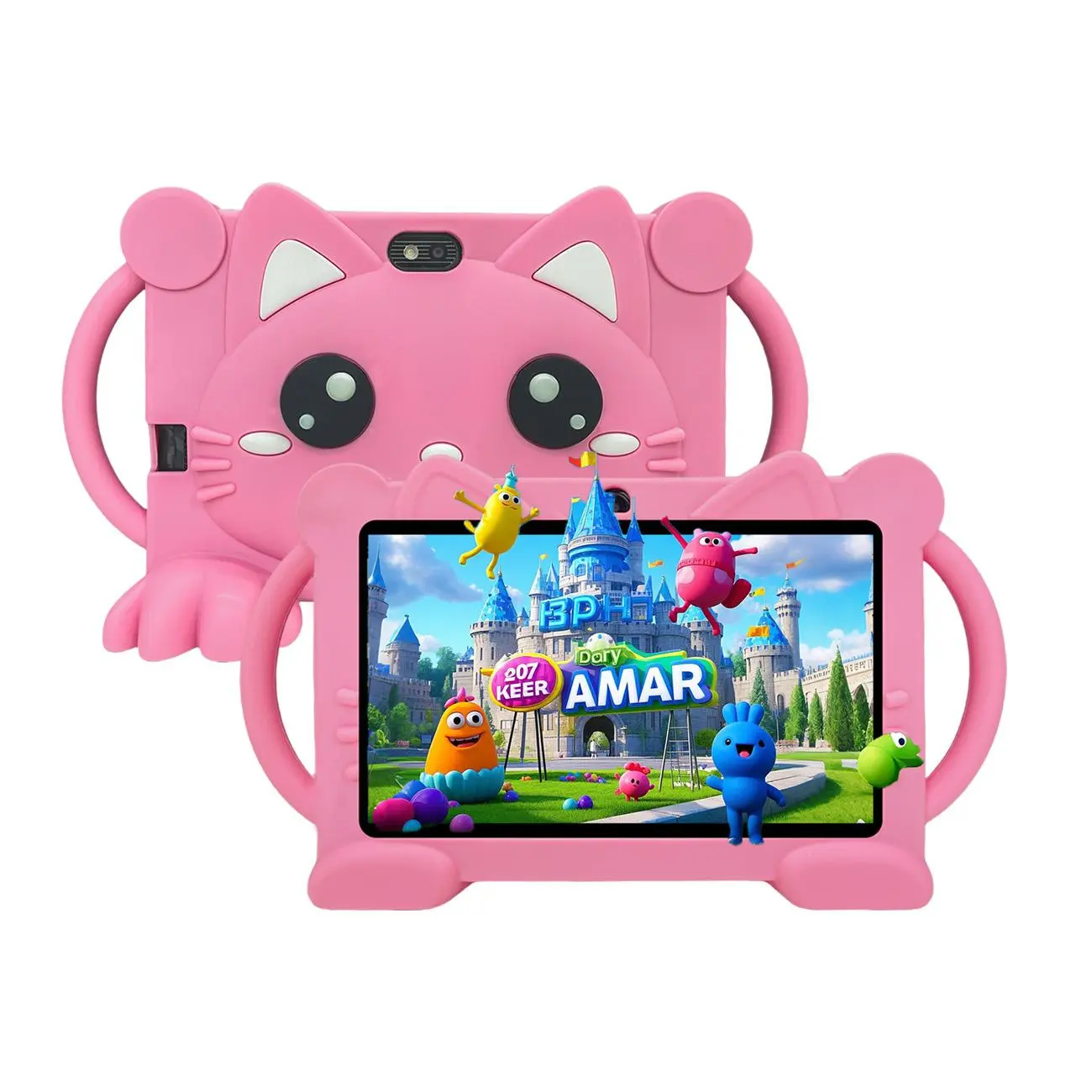 7 Inch Tablet, Touchscreen Tablet, Android Tablet, Cute Cartoon Design Tablet with Parental Control, Learning & Game Tablet with Shockproof Case, Best Gift for Kids