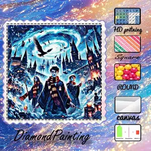 DIY 5D velvet cloth diamond painting handcraft kit, AB diamonds, fairy dust diamonds, crystal diamonds, magic, castle, adventure diamond embroidery, special craft diamond art kit, wall decoration, gift for family, loved ones, and friends, Handicraft