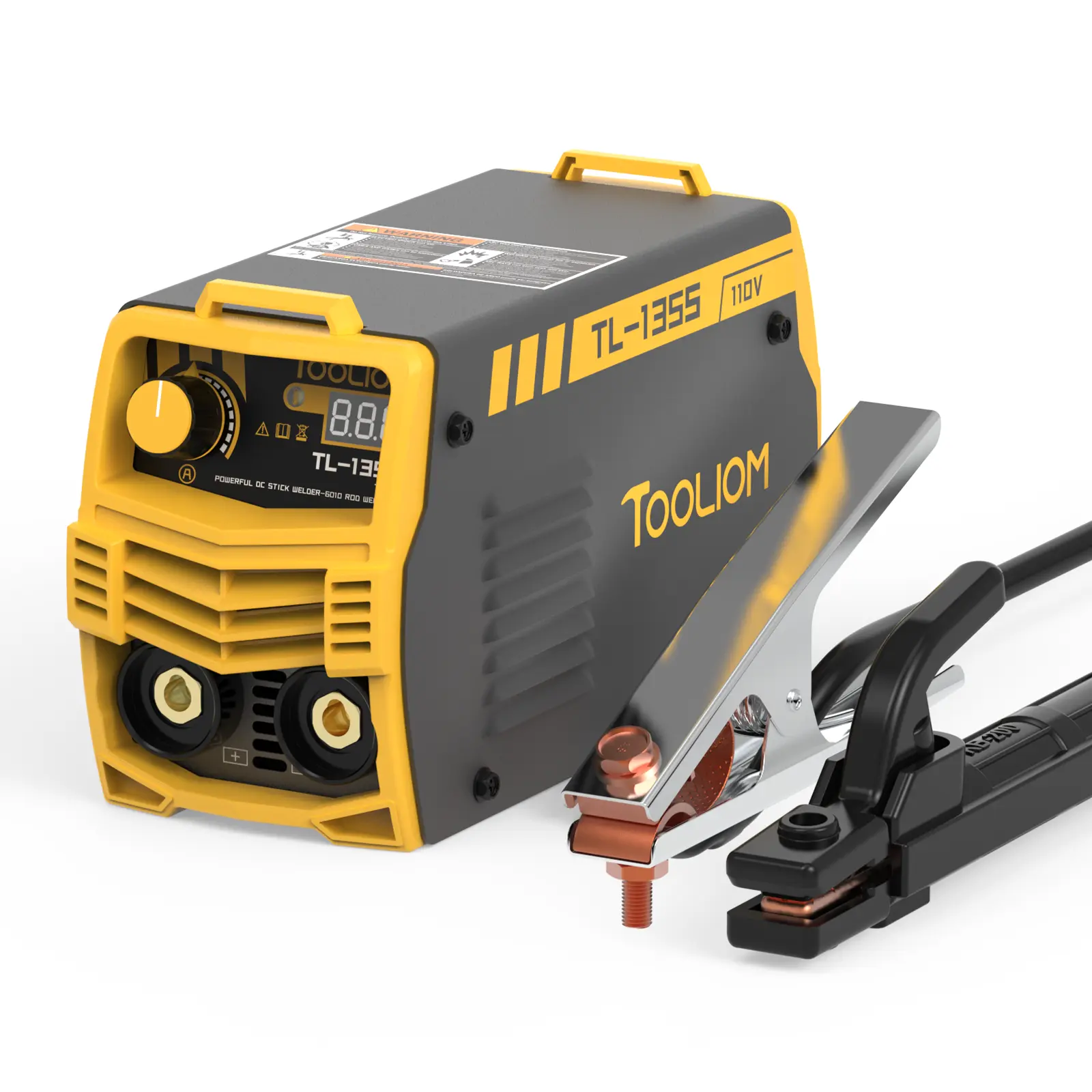 TOOLIOM 135A 110V Mini Stick Welder TL-135S - MMA ARC Welding Machine with Digital Display, IGBT Inverter Portable High Efficiency Welder for Beginners & Home DIY