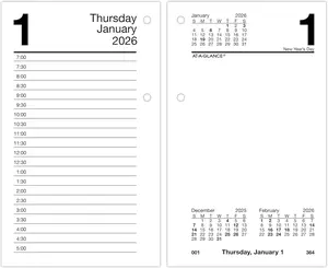 AT-A-GLANCE 2026 Desk Calendar Refill, Daily, 3.5" X 6", Standard, Loose-Leaf (E7175026) ACCO Brands