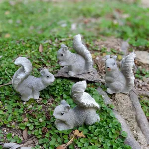 Lovely Squirrel Figurine - Resin Miniature Animal for Bonsai and Garden Decoration, Perfect Outdoor Accessory, Ornament for Squirrel Lovers, Garden Animal Sculpture