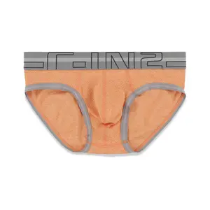 C-IN2 Zen Low Rise Brief Otto Orange Heather for Men | Performance Mesh Fabric Made from Rayon from Bamboo | Sculpted Pouch for Lift & Support