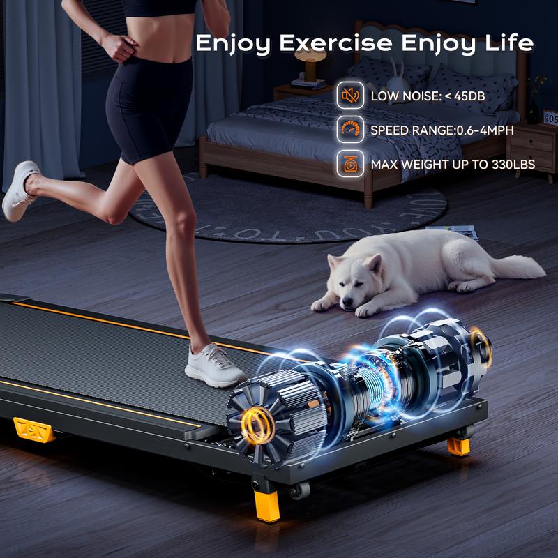 【HappyValentine's Day】Incline Treadmills Home, 330 lbs Capacity, 3-in-1 Under Desk Treadmill, Shock-Absorbing Quiet Walking Pad, Indoor Mini Exercise Equipment with Remote Control, Portable, Compact, Collapsible, with LED Display, Office Use, T1 classic