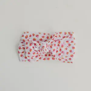 Ribbed Candy Corn Halloween Nylon Baby Headband