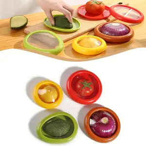 4Pack Silicone Fruit Storage Box, Silicone Fruit Storage Containers, Avocado Saver For Fridge, Reusable Fruit Vegetable Containers For Fridge Keep Fresh, For Onions, Lemons, Potatoes