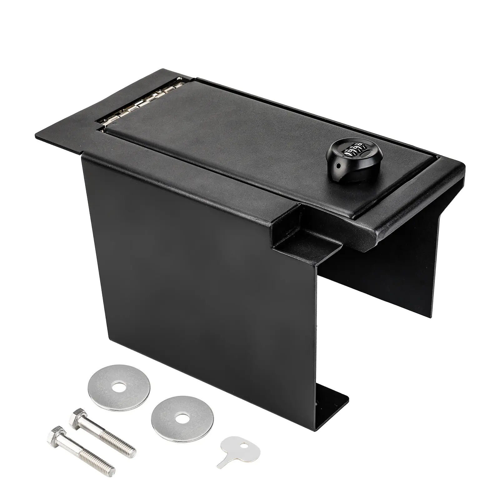 3MIRRORS Steel Center Console Gun Safe Box with Spring Hinge, Compatible with Toyota Tundra 2022-2026 & Sequoia 2023-2026 (Tundra/Sequoia Car Interior Stowing & Tidying Accessory), Safe Access