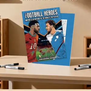 New Bestselling A4 Football Hero Coloring Book, Thickened Coloring Album, Picture Filling Book, Creative Activity Workbook