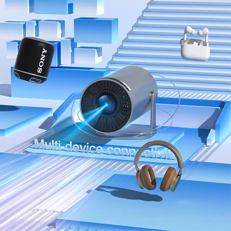 Home portable projector, capable of connecting to Wi-Fi, mobile phones, screen projection, and providing high-definition display.