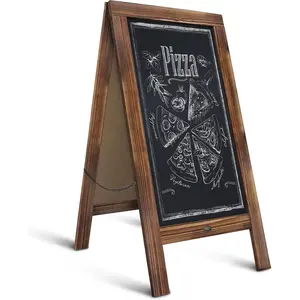 A Frame Chalkboard by : 40x20 Solid  A-Frame Sign Rustic Brown Double-Sided  Board, Chalkboard Menu Board, for Restaurants, Cafes, Weddings - Heavy Duty Hinges