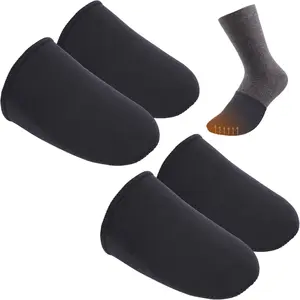 2 Pairs 3mm Neoprene Toe Warmers Toe Covers Booties Thermal Foot Toe Caps Socks for Winter Worn Inside Shoes