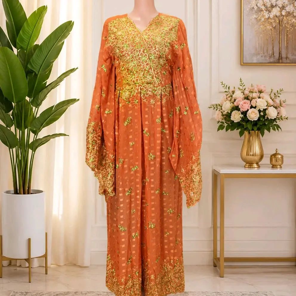 Elegant Lace 3-Piece Dress Set, Includes Inner Dress and Head Wrap