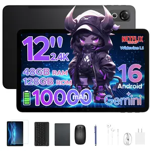 P12 Tablet Android 16, 48GB+128GB, 12" 1200x1920 Display, 10000mAh Battery 18W Fast Charging, 8+13MP Camera, WIFI 5 & Dual SIM