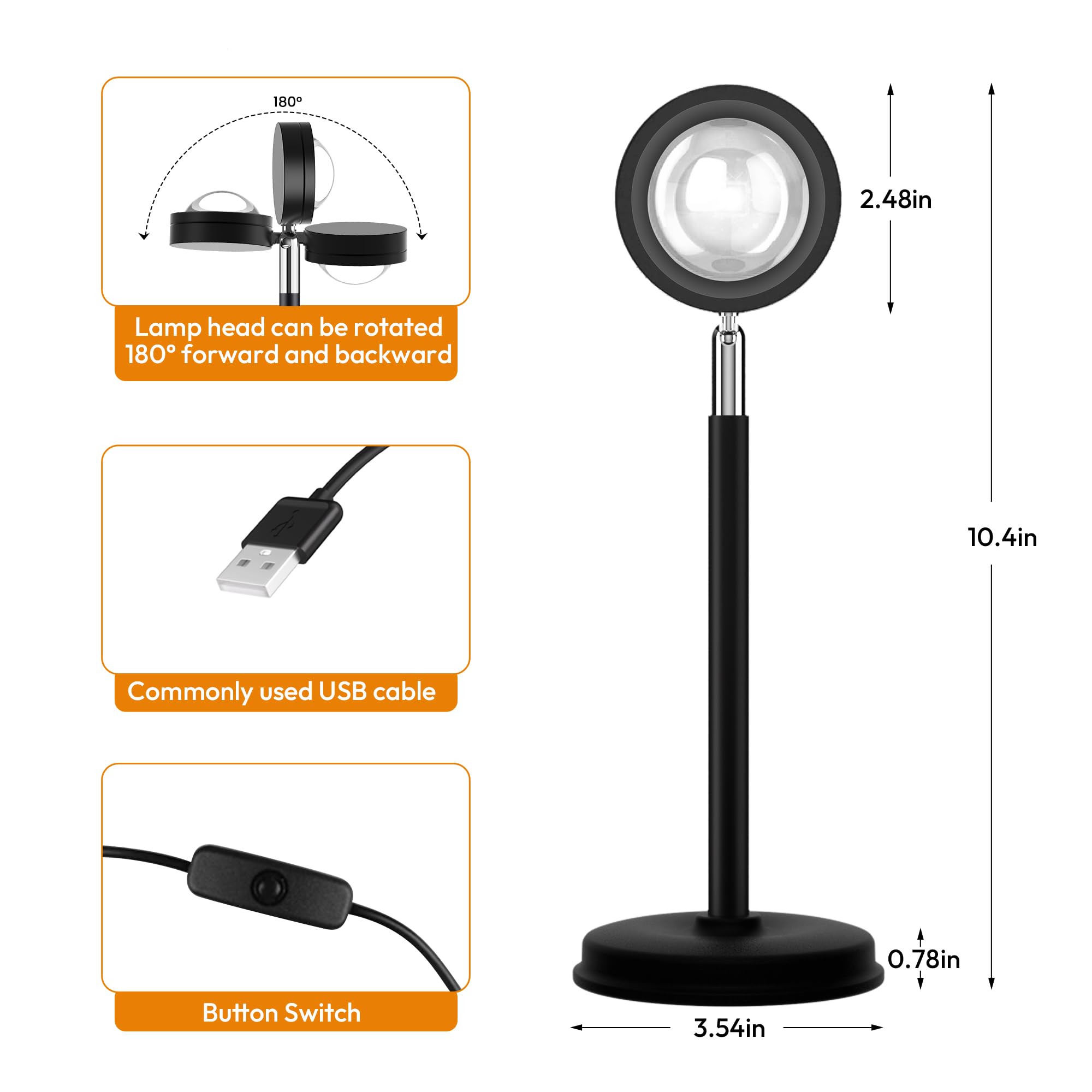 "Sunset Lamp Projector, Rainbow Projection Led Lights with Remote,  Multicolor Changing LED Night Light, Sunlight Light for Photography Selfie Party, Home Bedroom Decor Xmas Gifts for Women "