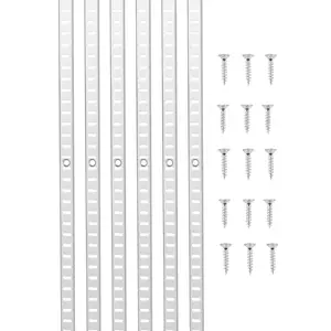 VEVOR Shelf Pilaster, 36.3-inch 6 Pack, Adjustable Shelf Brackets Steel Mortise Mount Pilaster Strip Standards with 24 Screws, Suitable for Wall Shelving System Cabinet Closet Organization
