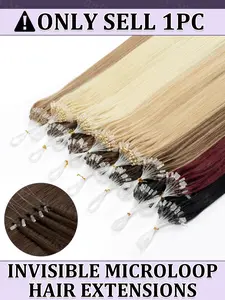 Micro Loop Hair Extensions Fusion Hair Extensions 12-20 inch 50 pcs 30g/pack Easy Install No Glue Natural Straight Human Hair for Women