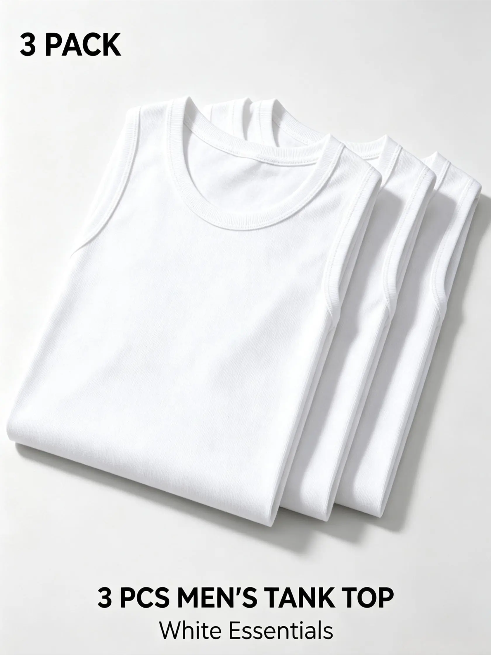 Men’s 3-Pack Athletic Plain Sleeveless Crew Neck Undershirts, Soft Breathable Basic Tanks, for Hiking/Light Outdoor Cargo Outfits & Everyday Wear, Year-Round Layering, Regular Fit, Men's Tanks