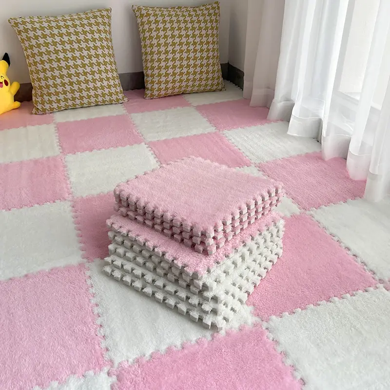 16-Piece Plush Patchwork Rug Set for Bedroom, Window Sill, Doorway, Easy Clean Washable Customizable Home Decor Carpet